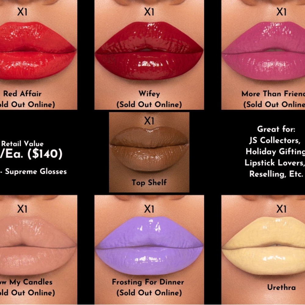 Jeffree Star Supreme Gloss Bundle Lot of 7 | Discontinued | Sold Out Shades